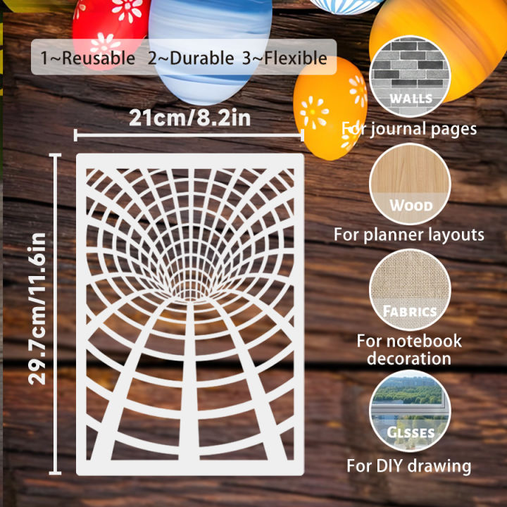 1PC%20A4%20Geometric%20Grid%20Stencil%20Template%208.3x11.7%20Inch%20Perspective%20Pattern%20Drawing%20Stencil%20for%20DIY%20Art%20Journal%20Craft%20-%20Image%202
