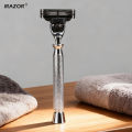 iRAZOR Classic Men's Beard Shaving Manual Razor  with 3-Layer Mach 3 Triple Blade Grooming Tool. 