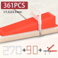 270Pcs Clips and 90Pcs Plastic Tile Leveling System with 1 Pliers Tool (Also Available as Individual Accessories) - Reusable Wedges, Professional Spacing and Alignment Kit, for Ceramic Floor and Wall Tile Installation. 