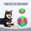 Dog TPR Glow Ball 3 Color Flashing Elastic Teeth Cleaning Anti Choke Training Interactive Pet Toy Safe Chew Resistant Non Toxic.