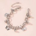 Butterfly Bracelet Woman Layered Girl Bracelets Tassel Fashion Clavicle Chain Lady Party Silver Color European Zinc Alloy Collare. 