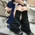 Trumpet Leg Warmers Cute Knitted Long Foot Cover Fashion JK Lolita Socks Solid White Black Colors Kawaii Autumn Winter Legwarmer. 