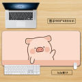 Cartoon Pink Cute Pig Large Mouse Pad - XXL Kawaii Desk Mat for Girls, Creative Non-Slip Keyboard Surface for Gaming & Office. 