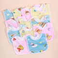 Random 5/8/10pcs Baby Cotton Babadores Burp Saliva Towel Cartoon Bibs Bandana Waterproof Boys Girls Accessories Clothing.