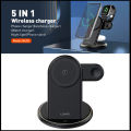 LDNIO Original WL02 5-in-1 Multi-Functional Wireless Charger & Stand – MagSafe Charging Station for Mobile Phones, Earphones, Smartwatches, and Night Lights. 