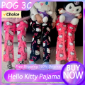 Batman Hello Kitty Cartoon Pants Flannel Pajamas Sanrio Winter Pajama Kitty Cat Pajama Trousers Kawaii Home Pant Winter Clothing. 