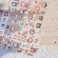 Cute Animals Bear Dog Cake Sweet Cherry Grid Bowknot Star Line Fruit Relief Self Adhesive Nail Art Stickers 5D Manicure Decals.