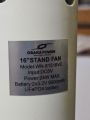 Osakapower 16 inch Rechargeable BLDC High Speed Stand Fan- 6 Speed/ Light/USB Output Port/ Timer. 