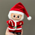 Doll Clothes For 15-17CM Labubu Clothing Merry Christmas Hat Scarf Elk Snowman Set Mini Plush Doll Accessory New Year Dress .