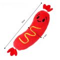 Dog Sound Plush Toy Hot Dog Chewing Toy Pet Grinding Teeth Squeaky Plush Toy Puppy Bite-resistant Interactive Chew Toy .