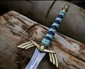 Zelda Sword, Legend of Zelda Link's Master Sword Steel Variation in Blue with Leather Sheath. 