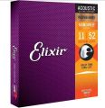 Elixir Phosphor Bronze Coated Acoustic Guitar Strings Light Gauge - 11-52 (16027). 