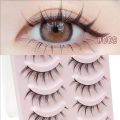 MJ 5Pairs Little Devil False Lashes Natural Fake Eyelashes Fluffy Soft Daily COS Full Strip Lashes Band.