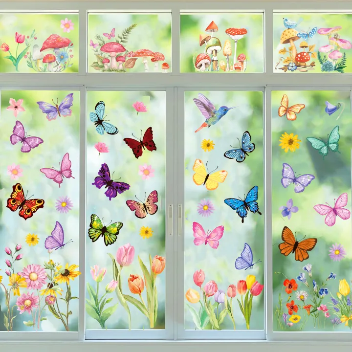8%20Sheets%20Spring%20Cartoon%20Butterfly%20Tulip%20Floral%20Party%20Decorations%20Window%20Static%20Stickers%20DIY%20Glass%20Clings%20Party%20Backdrops%20Decals%20-%20Image%207
