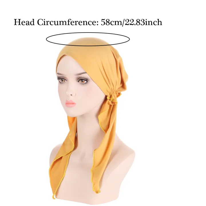 Solid%20Color%20Muslim%20Fashion%20Hijabs%20Turban%20Bonnet%20Long%20Tail%20Head%20Wraps%20Elastic%20Hijab%20Hats%20Breathable%20Chemo%20Cap%20For%20Women%20Girls%20-%20Image%204