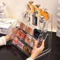Acrylic Display Riser Stand Shelf Clear Perfume Holder Desktop Organizer for Figures Toys - Desktop Decoration Showcase. 