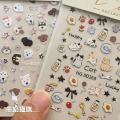 INS Cute Cat Dog Sticker Korean Style Cute 3D Relief Decal Decorative Kawaii Stickers Mobile Phone Case DIY PC Waterproof Decals. 