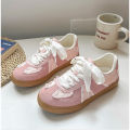 2025 New Women's Platform Trainer Shoes Lace Detail Retro Sneakers Cute Sporty Shoes. 