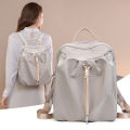 Bag for Woman Aesthetic Backpack Fashion Design Girl‘s Bags Pleated Fabric Drawstring Cute Thin Back Pack Foldable Light Schoolbag. 