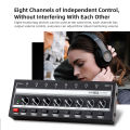 8 Channels Headphone Amplifier Mini Amplifier with Stereo/Mono Switch Professional Ultra-Compact HiFi Stereo Audio Amplifier.