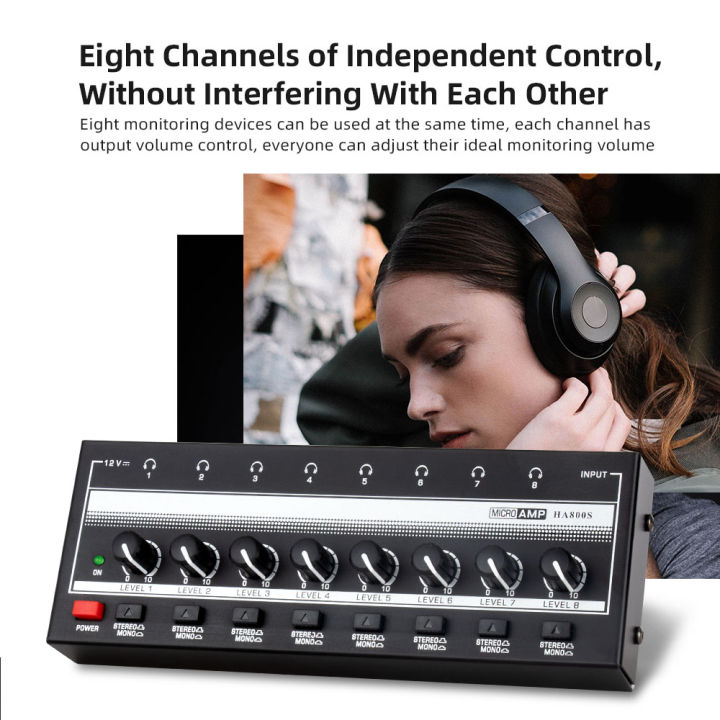 8%20Channels%20Headphone%20Amplifier%20Mini%20Amplifier%20with%20Stereo/Mono%20Switch%20Professional%20Ultra-Compact%20HiFi%20Stereo%20Audio%20Amplifier%20-%20Image%204