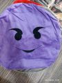 Angry Emoji Pillow Purple color large emoji. 
