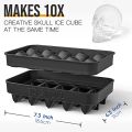 ice machine mold for whiskey - 10 cavity skull ice cube tray with funnel - Skull silicone mold for baking, chocolate. 