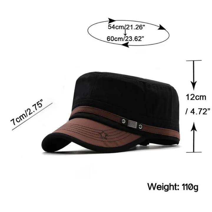 Men%20Unisex%20Army%20Hat%20Baseball%20Cap%20Cotton%20Cadet%20Hat%20Military%20%20Breathable%20Combat%20Fishing%20Flat%20Adjustable%20Cap%20-%20Image%203