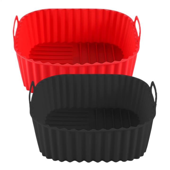 Silicone Air Fryer Oven Baking Plate Pizza Fried Chicken Silicone Basket Reusable Air Fryer Liner Accessory Silicone Air Fryer