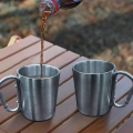 Outdoor Camping Travel Stainless Steel Cup Carabiner Hook Handle Picnic Water Mug Outdoor Travel Hike Cup Portable Mug.