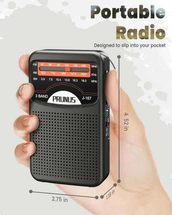PRUNUS%20J-167%20Portable%20Radio%20AM%20FM%20SW%20with%20500mAh%20Rechargeable%20Battery%20UsB-c%20charging%20Handheld%20Radio%20Walkman%203w%20speaker%20-%20Image%202