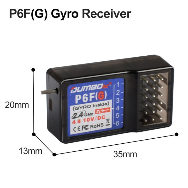 DUMBORC%202.4GHz%20Receiver%20P6F%20P6F(G)%20P6DC%20P6DC(G)%20P4FM(G)%20P4FM%20P6FP%20P10F%20P10F(G)%20Receiver%20with%20Gyro/without%20Gyro%20For%20RC%20Car%20Boat%20-%20Image%204
