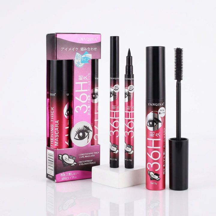 New Brand Liquid Eyeliner Pencil and Waterproof Mascara Set Long Lasting Waterproof For Women Beauty Makeup