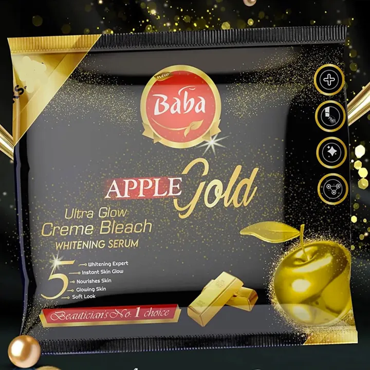 Baba%20Apple%20Gold%20Ultra%20Glow%20Cream%20Bleach%20Sachet%20For%20All%20Skin%20Types%20(Pack%20Of%205%20Pcs)%20-%20Image%202