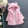 Winter baby girl clothing artificial fur jacket fleece hooded warm cotton clothing girl Parker coat children outdoor children's. 