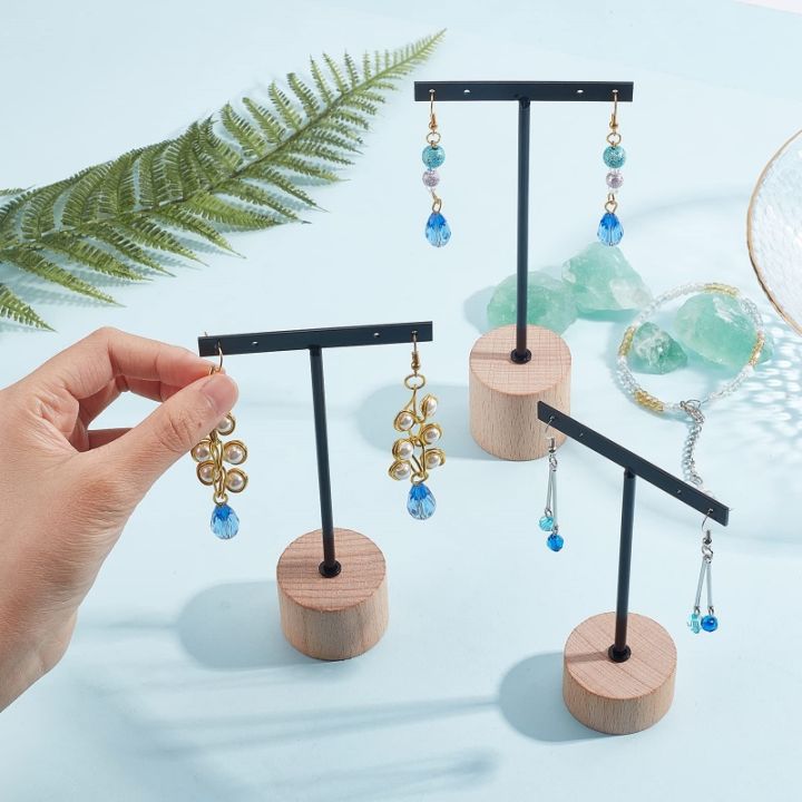 Metal%20T%20Bar%20Earring%20Display%20Stand%20Jewelry%20Stand%20with%20Wooden%20Round%20Base%20Earring%20Hanging%20Holders%20Jewelry%20Organizer%20-%20Image%204