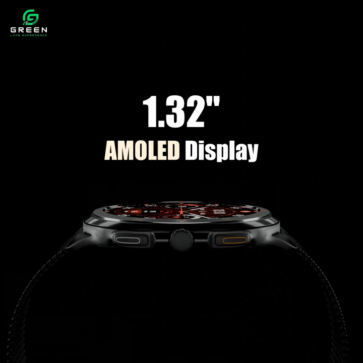 Green  Squaro Smartwatch | In-Build DA GPT, 1.32 inch Super AMOLED Display | IP68 Water Resistance | 123+ Sports Modes | BT Calling | Super Slim With Premium Zinc Alloy Frame | BT V5.4 | 300 mAh Battery | 30Days Standby Time | AOD | 1 Year Warranty