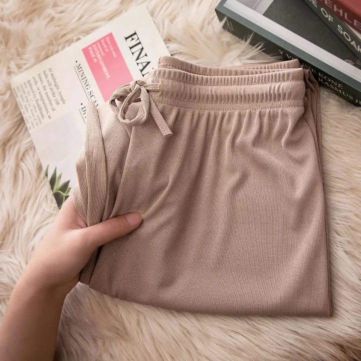 Women%20Long%20Pants%20Causal%20Elastic%20Waist%20Loose%20Basic%20Long%20Trousers%20For%20Female%20Spring%20Summer%20Wide%20Leg%20Long%20Pants%20-%20Image%204