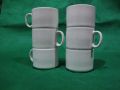 Ceramic Tea Cup Set – 6 Piece White Coffee Cups (210ml) | Elegant Ceramic Mugs for Tea, Coffee & Hot Beverages. 