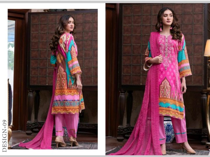 Sada Bahar summer collection lawn unstitch 3 piece suit
