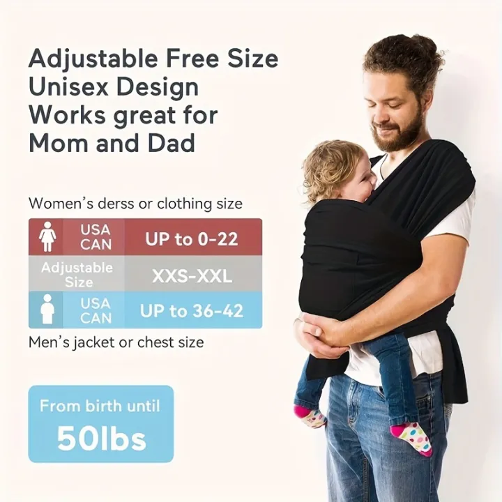 Wrap%20Baby%20Carrier%20Original%20Stretchy%20Infant%20Sling%20Perfect%20for%20Newborn%20Babies%20and%20Children%20Up%20To%2041%20Lbs%20-%20Image%203