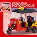City Three-wheeled Motorcycle Model MOC Building Blocks Vehicle Technical Bricks Birthday  Toys for Kid Boys Children . 