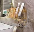 Washroom product storage organizer wall hanging organizer wall decor. 