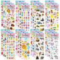 5 Sheets Kids Stickers Puffy Stickers for Children Birthday Christmas New Year  for Girl Boy Scrapbooking Cartoon Stickers. 