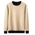 Winter Men Lamb Fleece Sweatshirt Solid Color Warm Round Neck Long Sleeve Men Thermal Underwear Top Velvet Thicken Top.