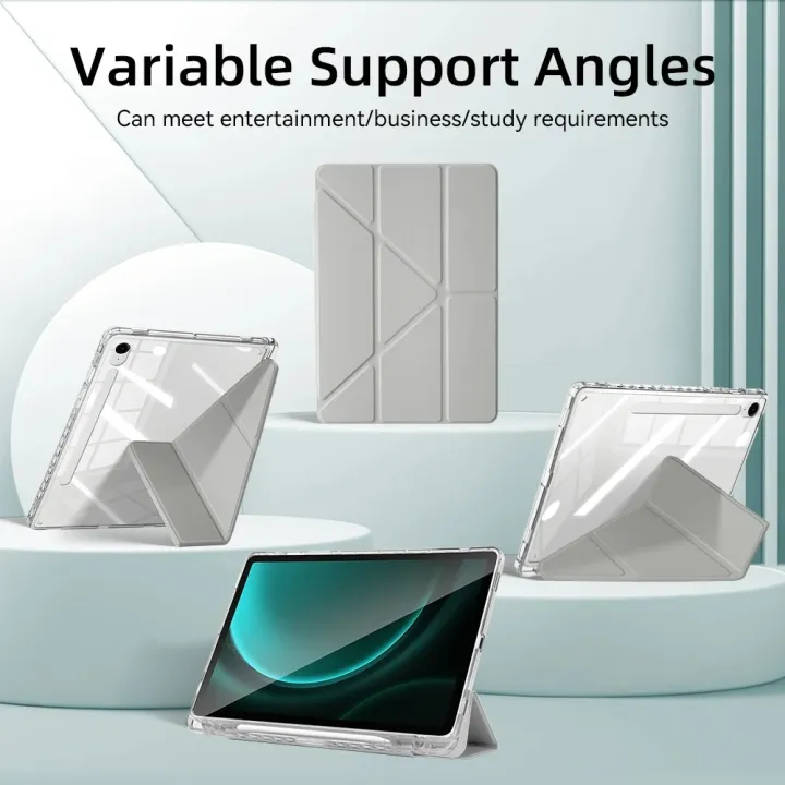 Clear%20Case%20for%20Samsung%20Galaxy%20Tab%20S9%2011%20S9%20FE%20A9%208.7%20inch%20A9%20Plus%20S10%20FE%20S9%20Plus%20S10%20Plus%2012.4%20Y-shaped%20Casing%20with%20Pencil%20Holde%20-%20Image%204