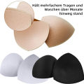 3 Pairs Womens Removable Cups Bra Inserts Pads Swimsuit Insert Breathable Pads Triangles Sponge Underwear Bikini Replacement Pad. 