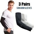 3Pairs Fashion Sun Ice Silk Sleeves Unisex Summer Sun Protection Arm Sleeves Suitable for Outdoor Riding, Driving, Fishing. 