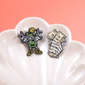 Skeleton Hand In Fist Holding Dollar Bills Enamel Pins Custom Punk Gothic Skull With Dollar Brooch Lapel Badge Halloween Jewelry. 
