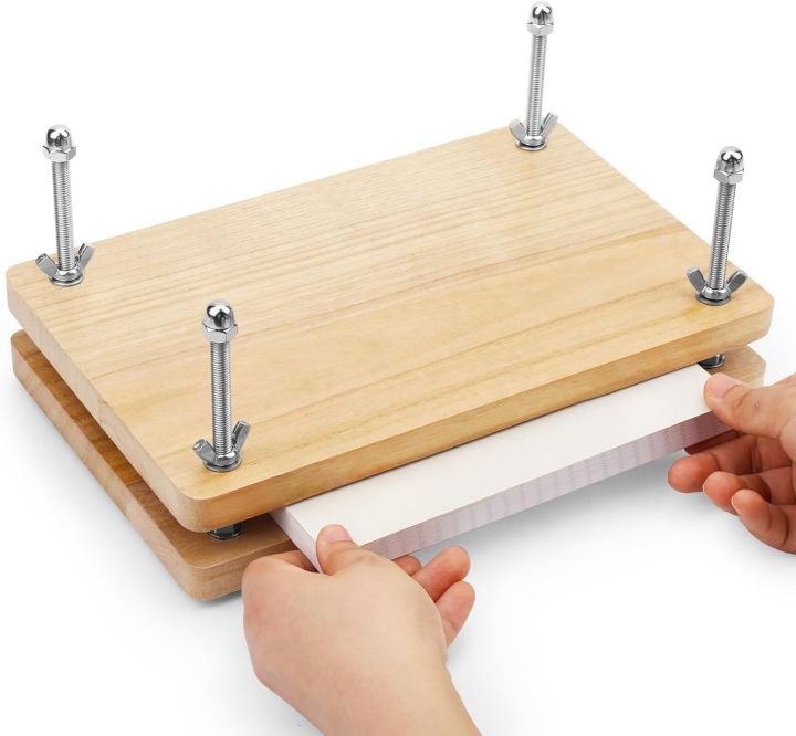 Wooden Book Press, Book Binding Tool, Flat Paper Press Machine for ...